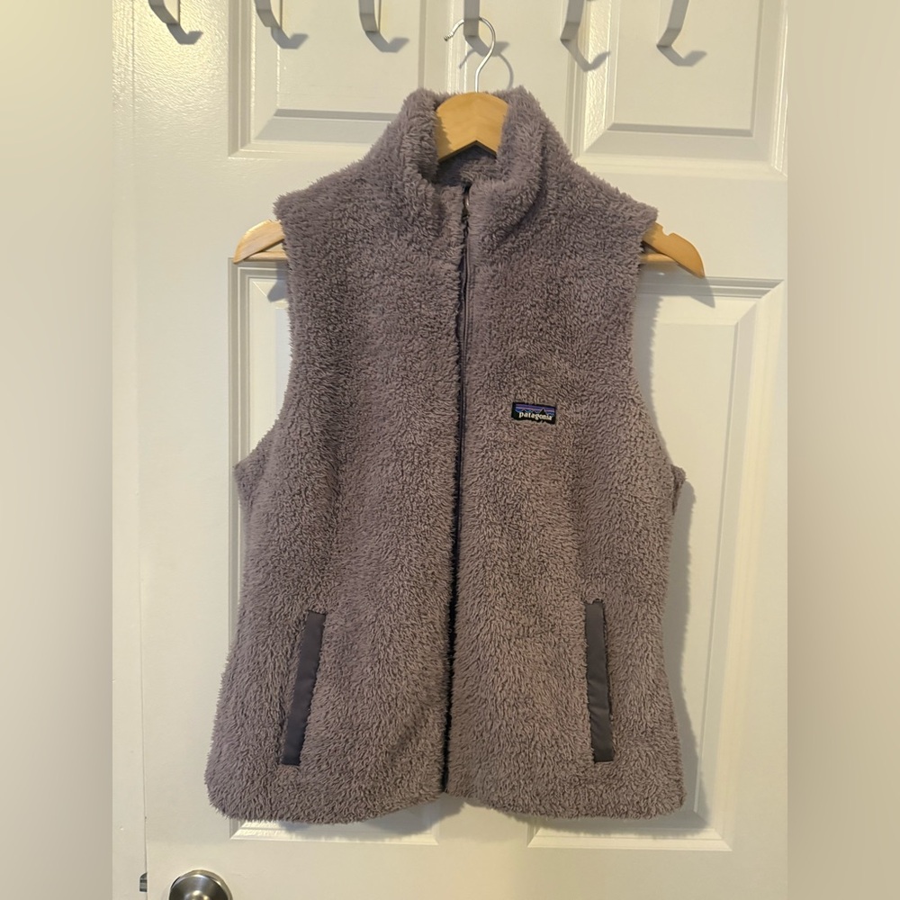 Patagonia Women's Los Gatos Fleece Vest Rustic Purple Gray Sherpa Size Large